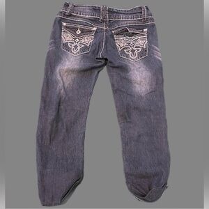 Angels Y2K bedazzled denim capris